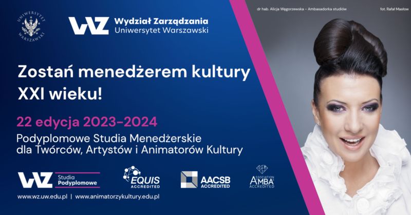 Plakat rekrutacja na studia PSM ART UW